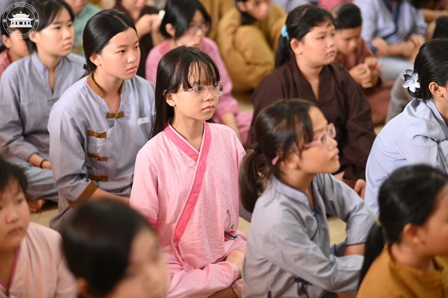 Dharma talk: Sowing seeds compassion preaching by Junior Thich Dao Thuyen - The second day of temporary ordination retreat for Children in Summer 2024