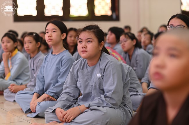Dharma talk: Sowing seeds compassion preaching by Junior Thich Dao Thuyen - The second day of temporary ordination retreat for Children in Summer 2024