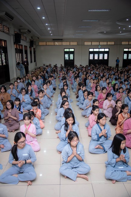 Dharma talk: Sowing seeds compassion preaching by Junior Thich Dao Thuyen - The second day of temporary ordination retreat for Children in Summer 2024