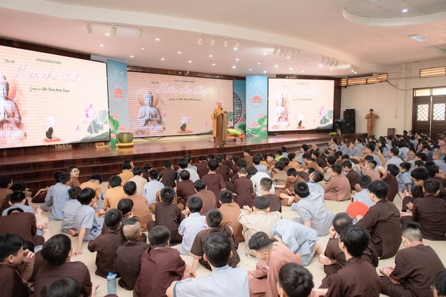 Dharma talk: Steeling oneself for the inside, preaching Junior Thich Minh Thanh - The third day of temporary ordination retreat for Children in Summer 2024