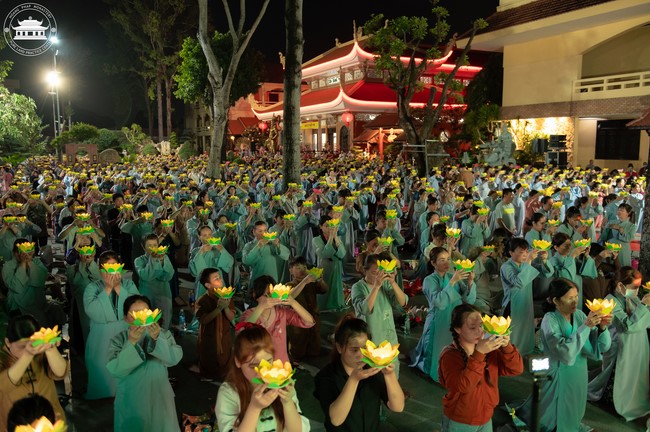 Candle Lighting Night of Ullambana Ceremony holding by Hieu and Thuong Group