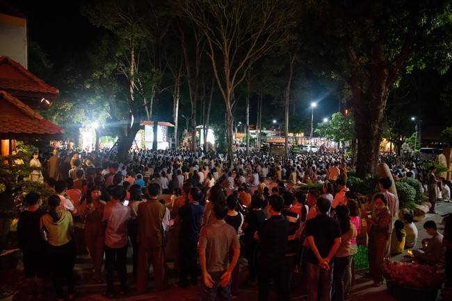 Candle Lighting Night of Ullambana Ceremony holding by Hieu and Thuong Group