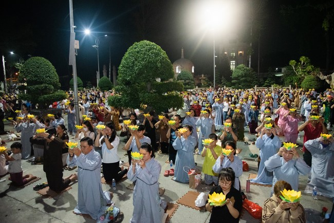 Candle Lighting Night of Ullambana Ceremony holding by Hieu and Thuong Group