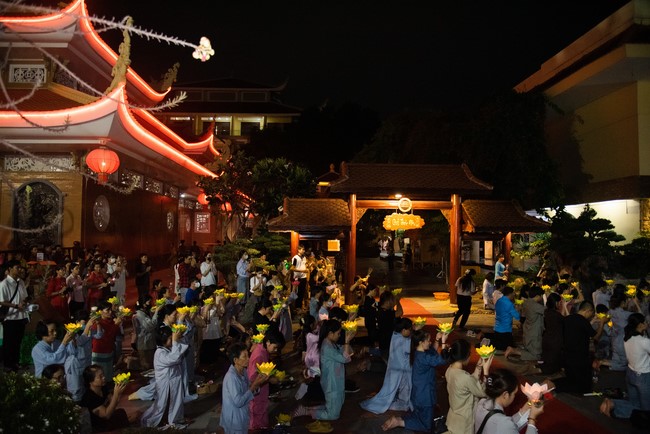 Candle Lighting Night of Ullambana Ceremony holding by Hieu and Thuong Group