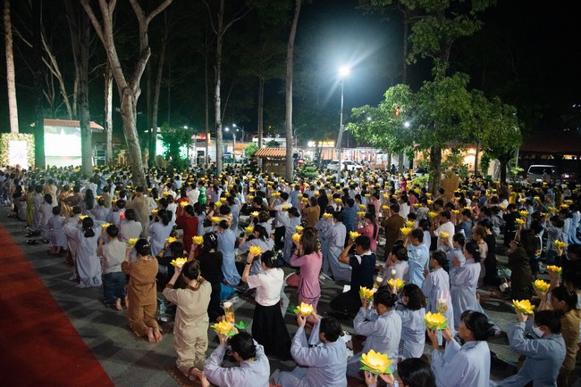 Candle Lighting Night of Ullambana Ceremony holding by Hieu and Thuong Group