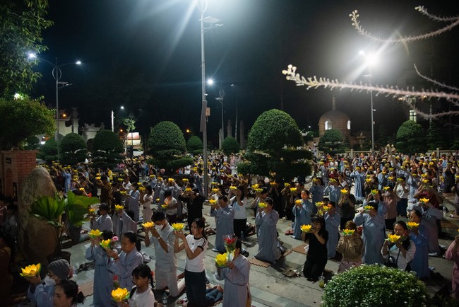 Candle Lighting Night of Ullambana Ceremony holding by Hieu and Thuong Group