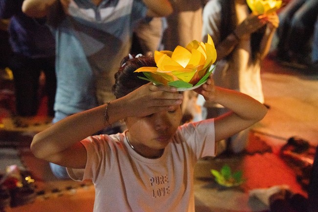 Candle Lighting Night of Ullambana Ceremony holding by Hieu and Thuong Group