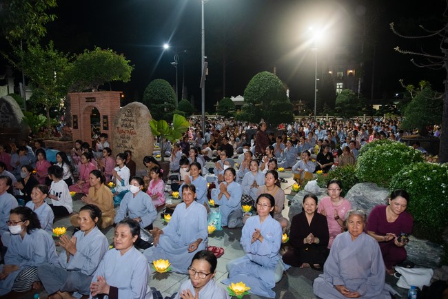 Candle Lighting Night of Ullambana Ceremony holding by Hieu and Thuong Group