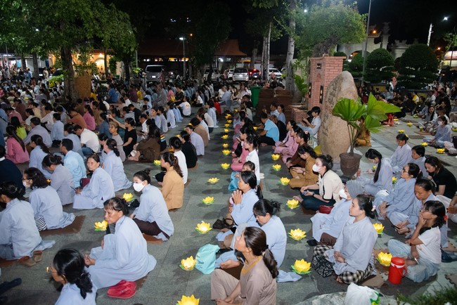 Candle Lighting Night of Ullambana Ceremony holding by Hieu and Thuong Group