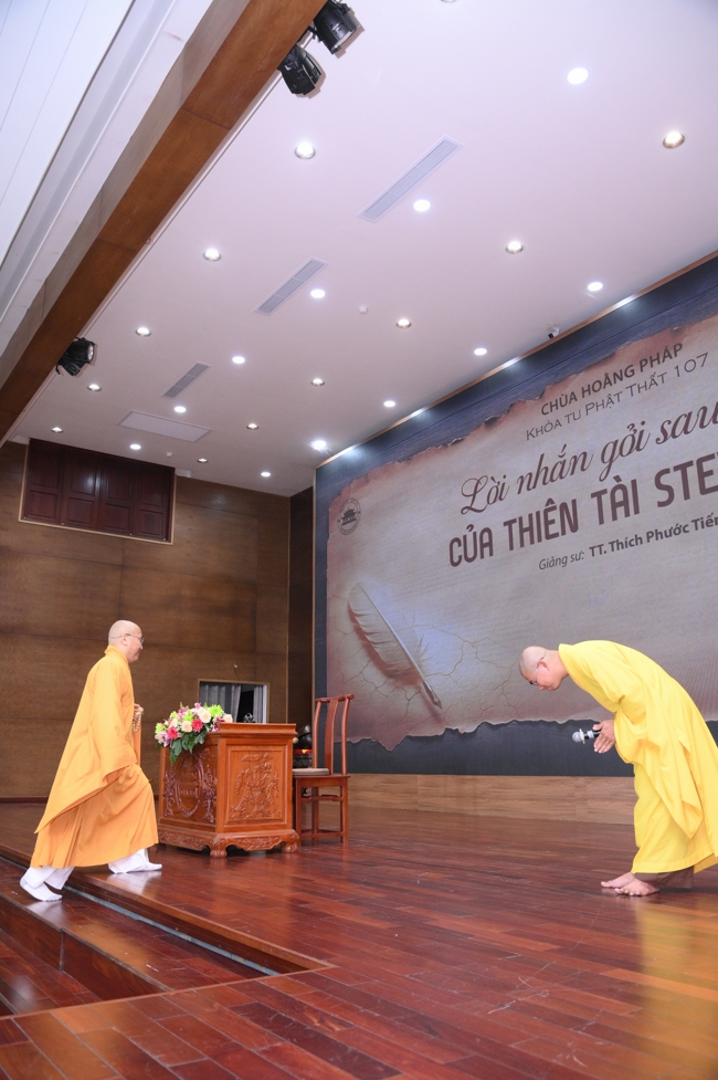 Pháp thoại Lời nhắn gửi sau cùng của thiên tài Steve Jobs” – Thượng toạ Thích Phước Tiến | Khóa tu Phật thất 107.