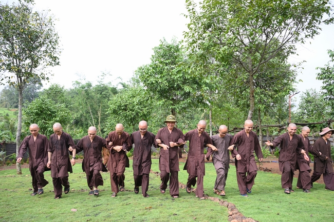 Chư Tăng đảnh lễ Hoà thượng Ân sư sau khi thọ giới tại Đại giới đàn Thiện Huệ - Đồng Tháp