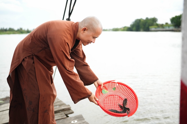 Phóng sinh tại bến phà Bình Mỹ