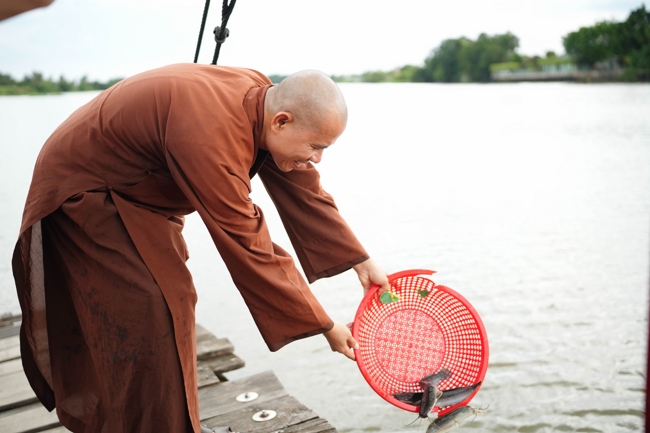 Phóng sinh tại bến phà Bình Mỹ