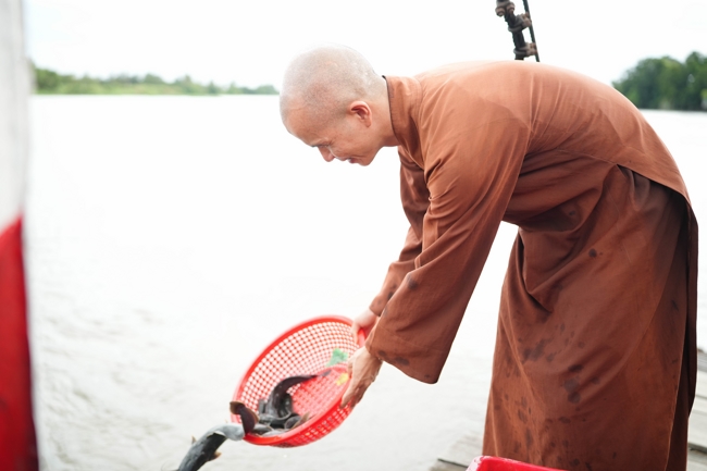 Phóng sinh tại bến phà Bình Mỹ