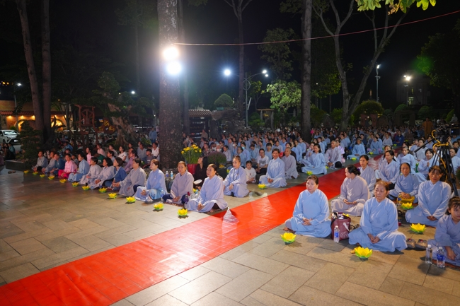 Candle Lighting Night of Ullambana Ceremony holding by Hieu and Thuong Group