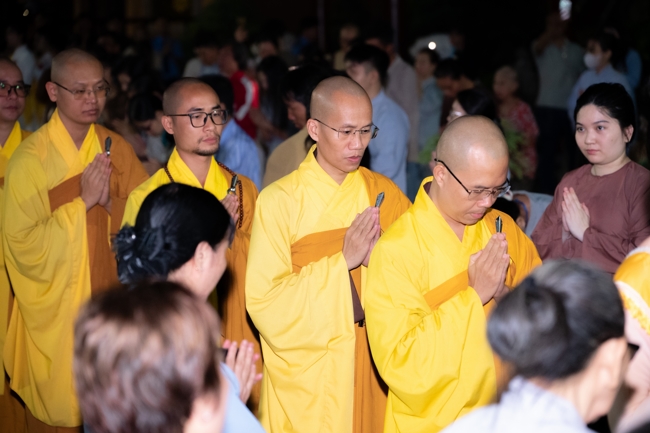 Candle Lighting Night of Ullambana Ceremony holding by Hieu and Thuong Group