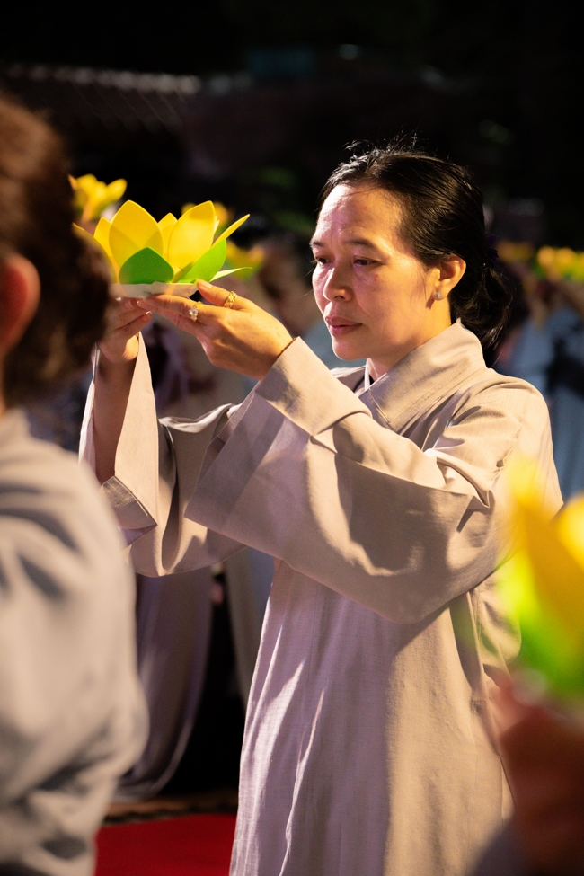 Candle Lighting Night of Ullambana Ceremony holding by Hieu and Thuong Group