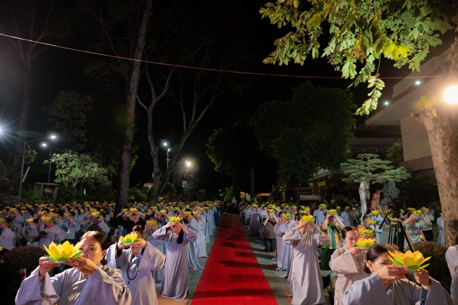 Candle Lighting Night of Ullambana Ceremony holding by Hieu and Thuong Group