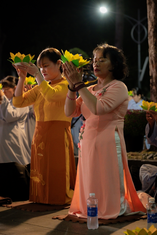 Candle Lighting Night of Ullambana Ceremony holding by Hieu and Thuong Group
