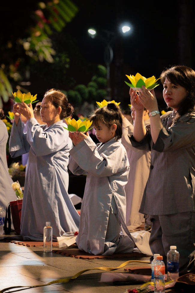 Candle Lighting Night of Ullambana Ceremony holding by Hieu and Thuong Group