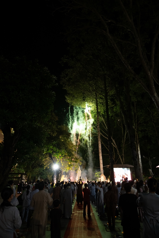 Candle Lighting Night of Ullambana Ceremony holding by Hieu and Thuong Group