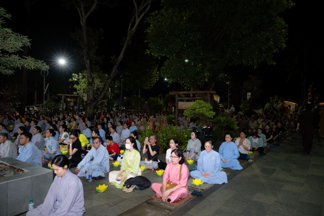 Candle Lighting Night of Ullambana Ceremony holding by Hieu and Thuong Group