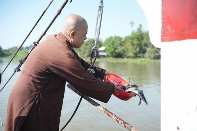 Phóng sinh tại bến phà Bình Mỹ