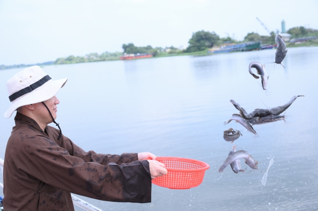 Freeing of creatures at Nhi Binh ferry (Hoc Mon)