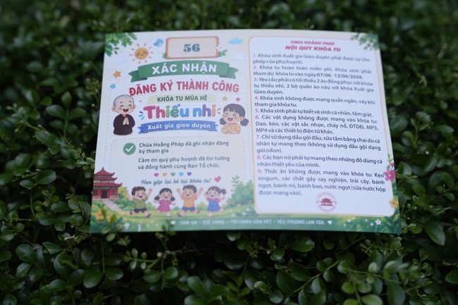 Khoá tu thiếu nhi “Em Về Bên Phật” Lần thứ 74.
