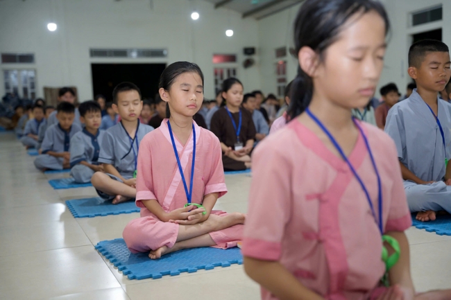 Ngày tu học thứ hai trong Khóa tu mùa hè tại Chùa Đống Cao (Thanh Hóa).