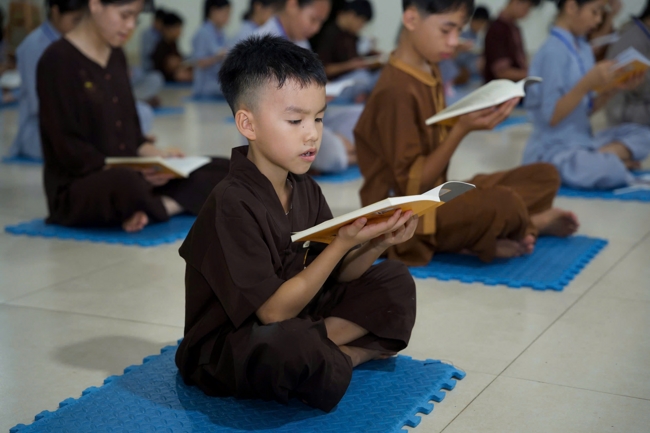 Ngày tu học thứ hai trong Khóa tu mùa hè tại Chùa Đống Cao (Thanh Hóa).