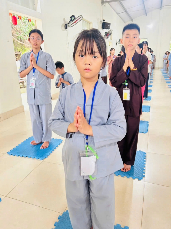 Ngày tu học thứ hai trong Khóa tu mùa hè tại Chùa Đống Cao (Thanh Hóa).