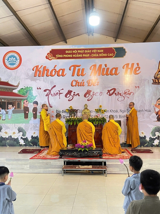Ngày tu học thứ hai trong Khóa tu mùa hè tại Chùa Đống Cao (Thanh Hóa).