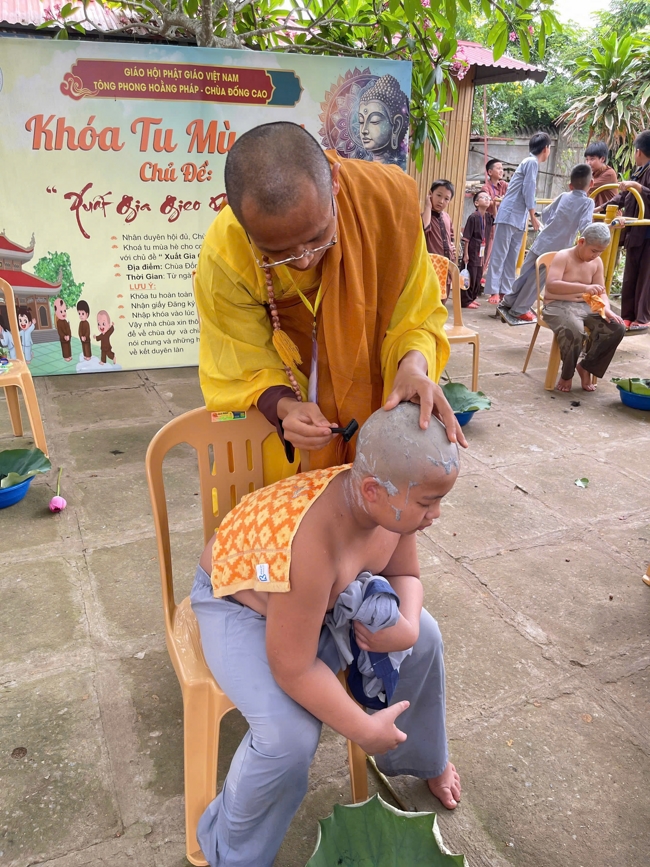 Ngày tu học thứ hai trong Khóa tu mùa hè tại Chùa Đống Cao (Thanh Hóa).