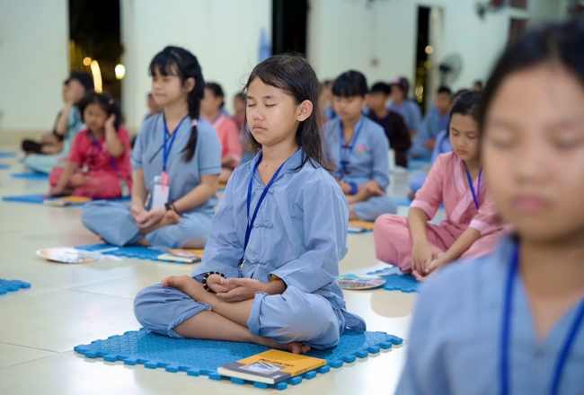 Ngày tu học thứ hai trong Khóa tu mùa hè tại Chùa Đống Cao (Thanh Hóa).
