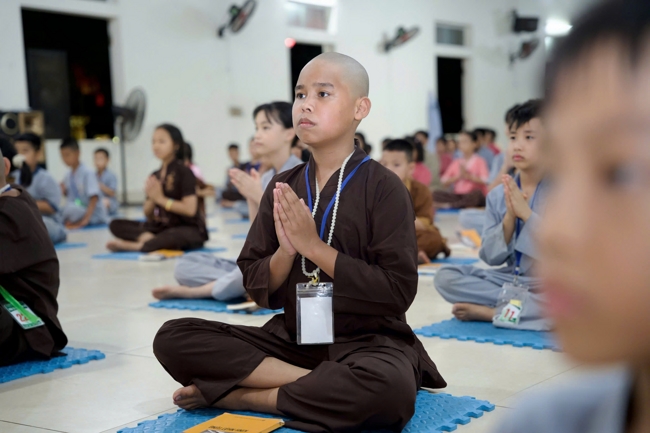 Ngày tu học thứ hai trong Khóa tu mùa hè tại Chùa Đống Cao (Thanh Hóa).