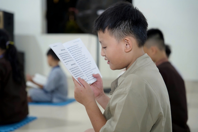 Ngày tu học thứ hai trong Khóa tu mùa hè tại Chùa Đống Cao (Thanh Hóa).