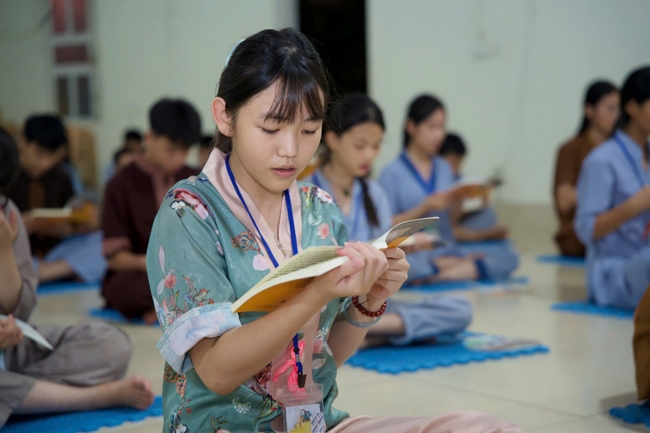 Ngày tu học thứ hai trong Khóa tu mùa hè tại Chùa Đống Cao (Thanh Hóa).