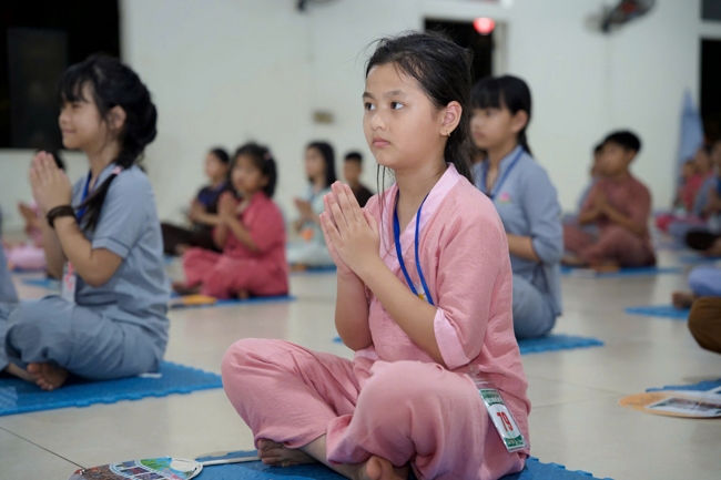 Ngày tu học thứ hai trong Khóa tu mùa hè tại Chùa Đống Cao (Thanh Hóa).