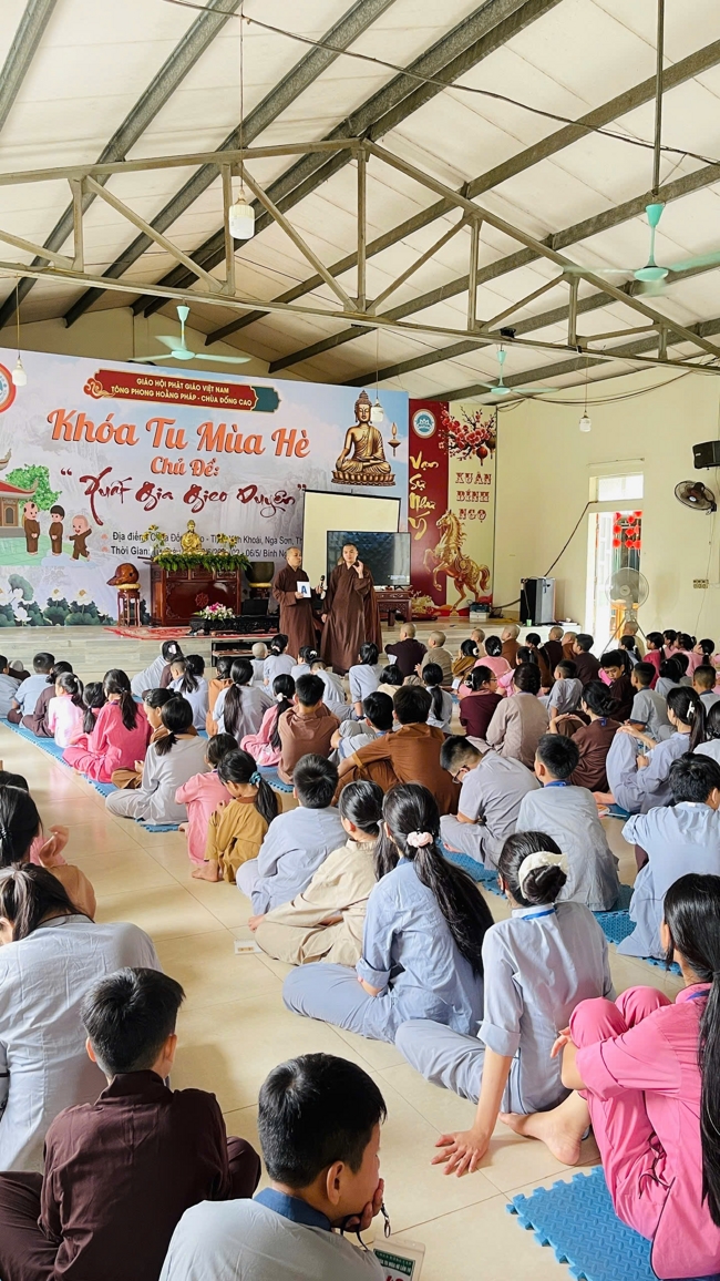 Ngày tu học thứ tư trong Khóa tu mùa hè tại Chùa Đống Cao (Thanh Hóa).