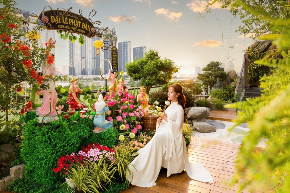 Visiting and awarding prizes for the setting up a Lumbini Garden | Hoằng Pháp pagoda